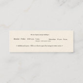 Cat on Books Business card - Skinny (Back)