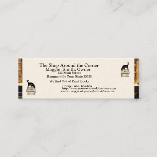 Cat on Books Business card _ Skinny