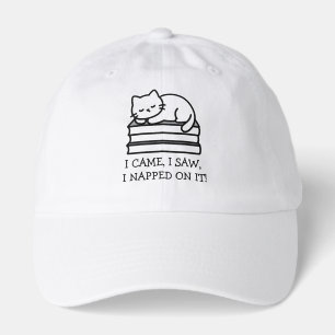 Cat On Books - I Came, I Saw I Napped On It! Hat