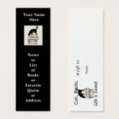 Cat on Books Mini Bookmark to Customize (Front & Back)