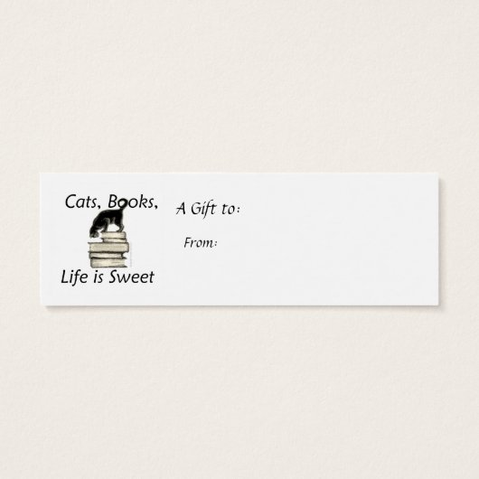 Cat on Books Mini Bookmark to Customize (Back)