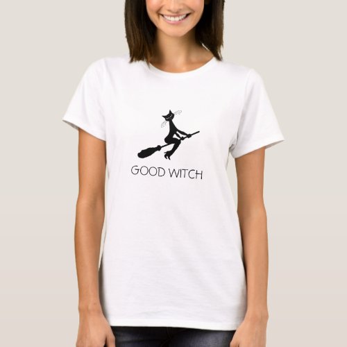 Cat On Broomstick T_Shirt