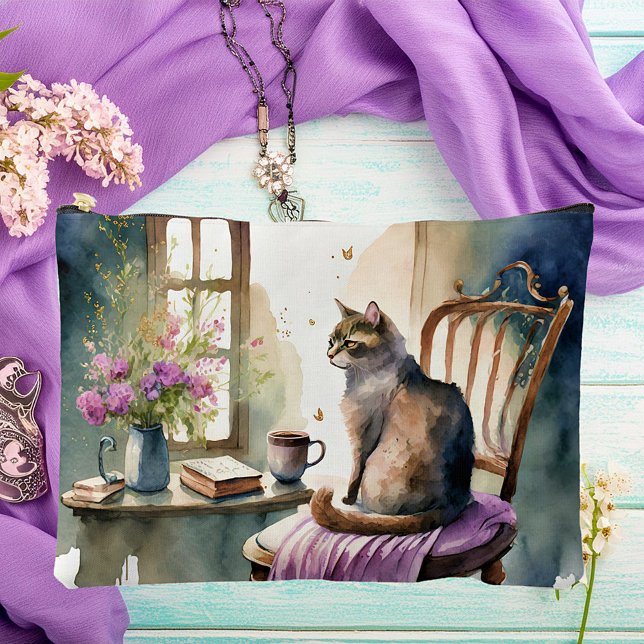 Cat on chair painting accessory pouch (Creator Uploaded)