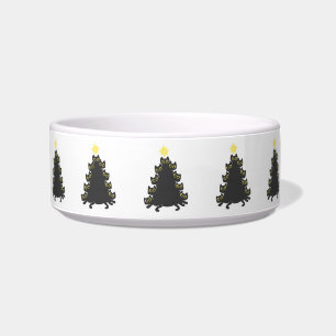 Cat on Christmas tree - Choose background color Bowl