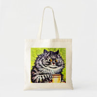 Cat on Coffee Break - Louis Wain Cats Tote Bag