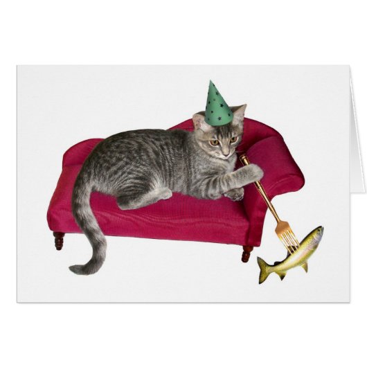 Cat on Couch Card (Front Horizontal)