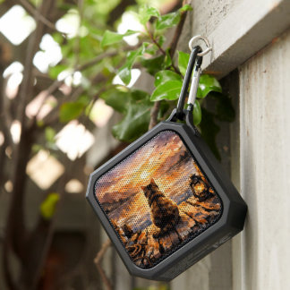 Cat on Dock at Sunset Bluetooth Speaker