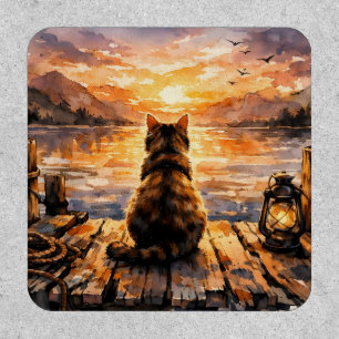 Cat on Dock at Sunset Patch
