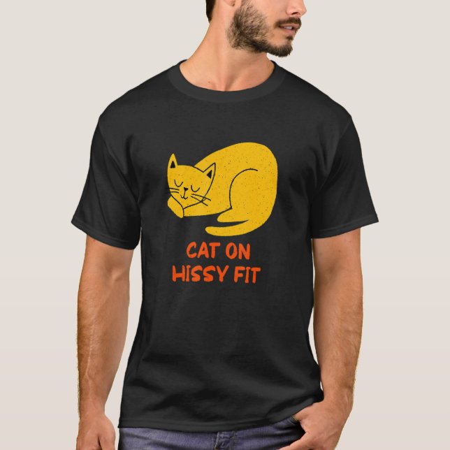 Cat on Hissy Fit   Cat   Humor Kitten Couples T-Shirt (Front)