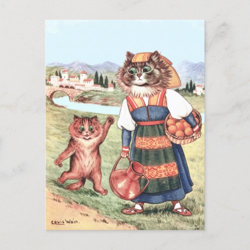 Cat on Holidays Postcard