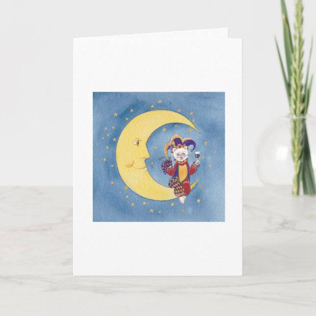 Cat on Moon Card (Front)