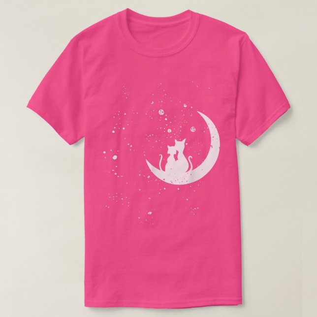Cat On Moon Lazy Halloween Costume Cute Kitty Kitt T-Shirt (Design Front)