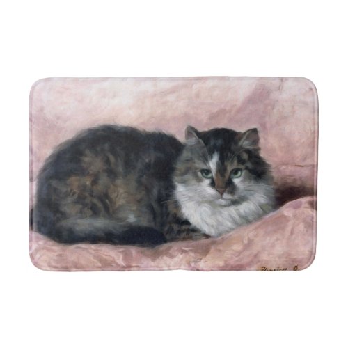Cat on Pink Pillow by Henritte Ronner_Knip Bath Mat