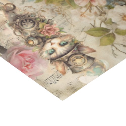 Cat on Steampunk collage vintage Decoupage Tissue Paper