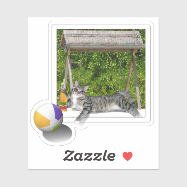 Cat on the Beach Sticker (Sheet)