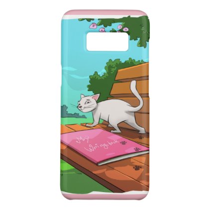 Cat on the Bench mobile phone cover for Cat Lovers