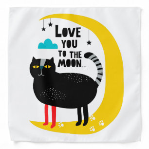 Cat on the moon bandana