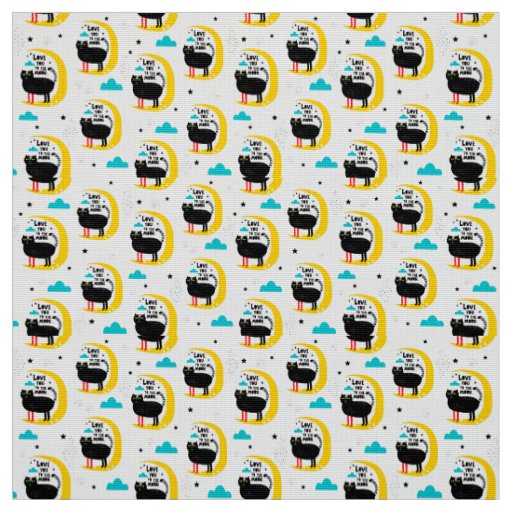 Cat on the moon fabric