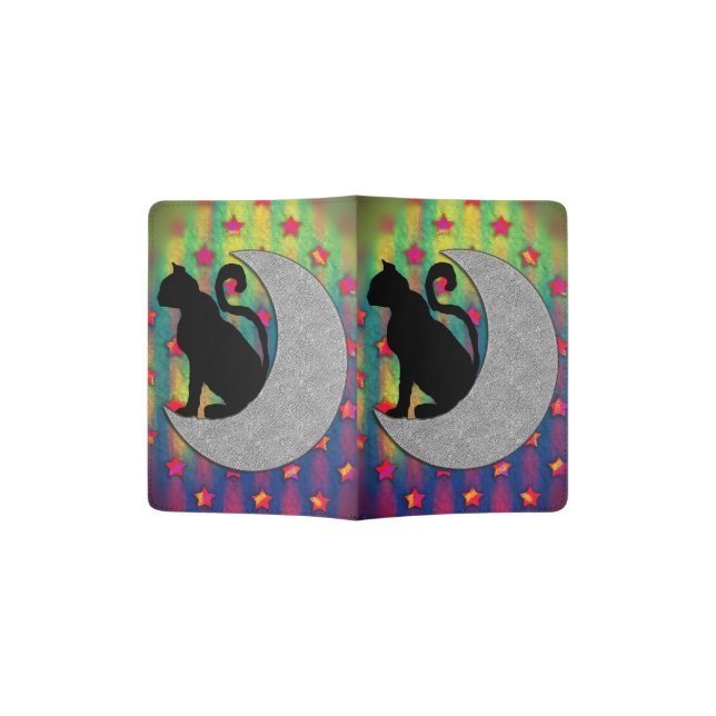 Cat on The Moon Passport Holder (Opened)