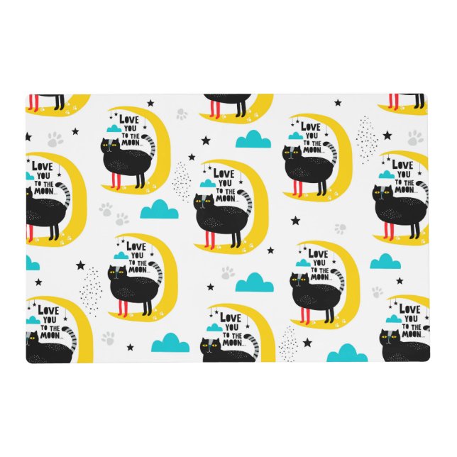 Cat on the moon placemat (Front)