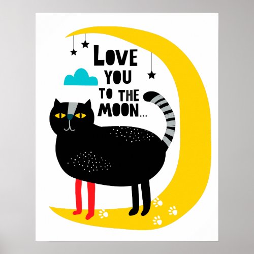 Cat on the moon poster