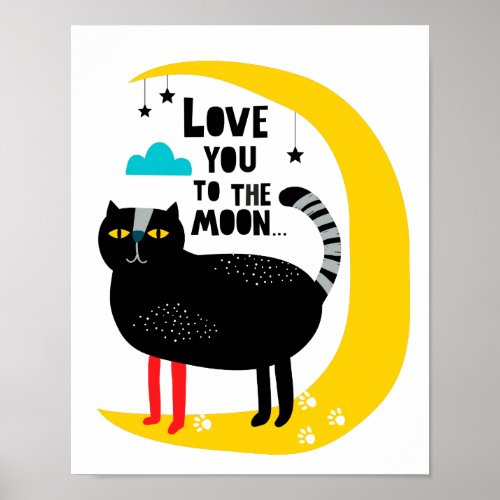 Cat on the moon poster