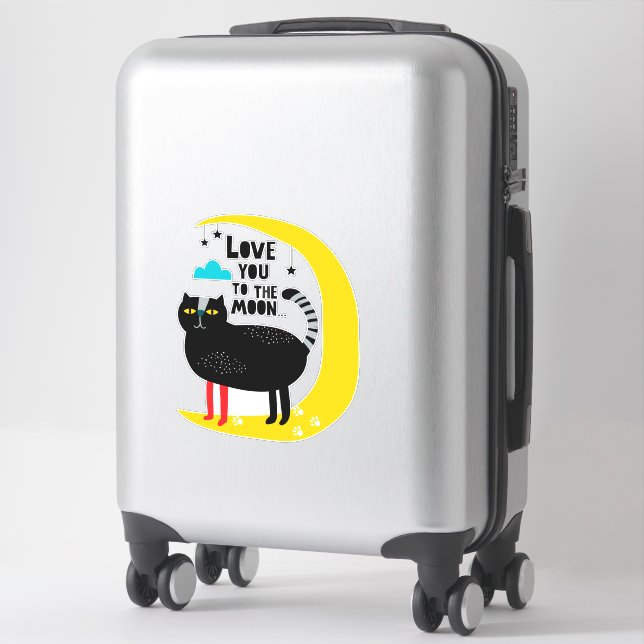 Cat on the moon sticker (Suitcase)