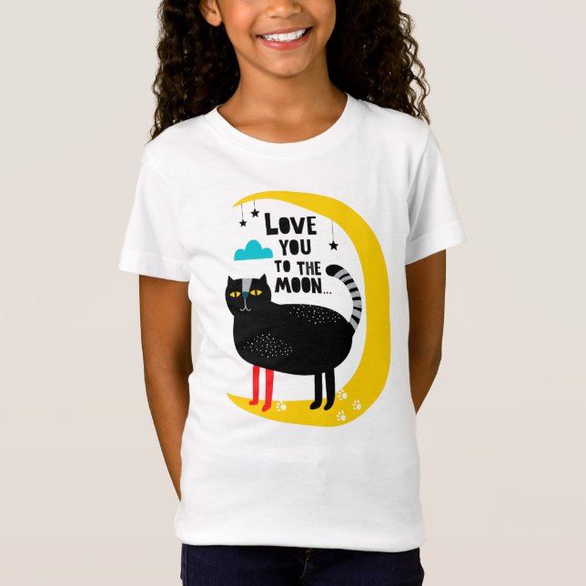 Cat on the moon T-Shirt (Front)