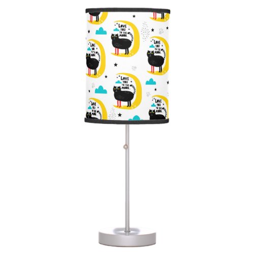 Cat on the moon table lamp