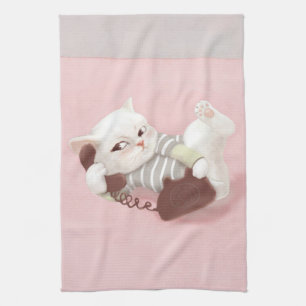 Cat on the Phone Kitchen Towel