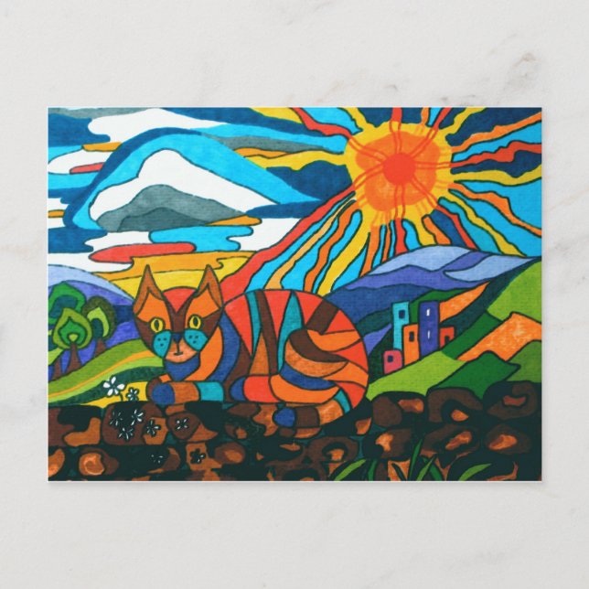 Cat on the Wall Postcard (Front)