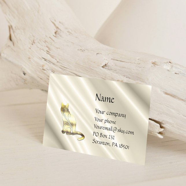 Cat On White Satin Business Card (Creator Uploaded)
