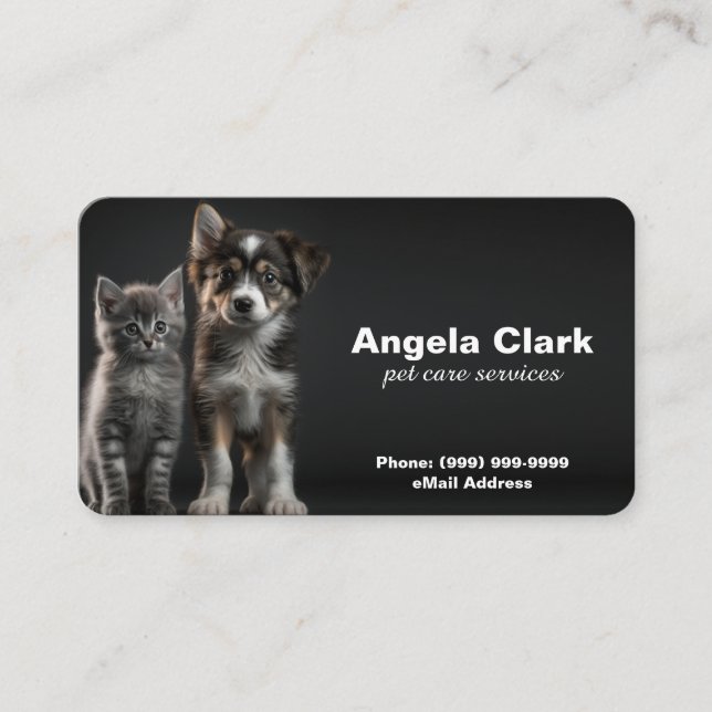 Cat or Dog or Pet Walking / Sitting Business Card (Front)