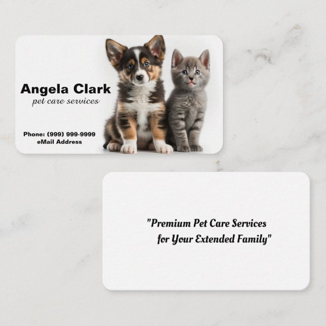Cat or Dog or Pet Walking / Sitting Business Card (Front/Back)