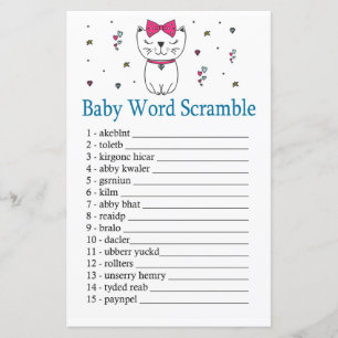 Cat or Kitten Baby word scramble game