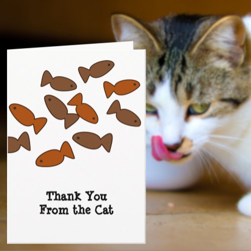 Cat or Kitten Thank You with Custom Photo  Text Card