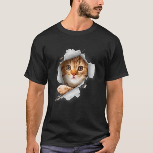 Cat Orange Cat Cat Torn Cloth Kitten T_Shirt