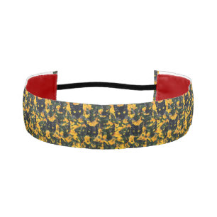 Cat Orange Pattern Athletic Headband
