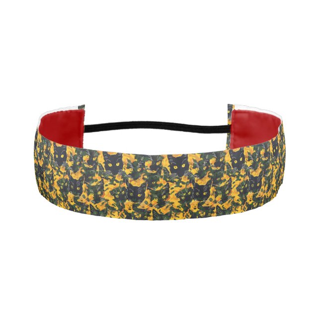 Cat Orange Pattern Athletic Headband (Front)