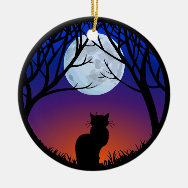 Cat Ornament Personalized Cat Art Decoration Gift (Front)