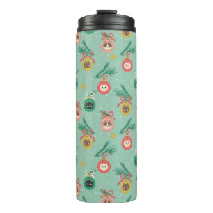 Cat Ornaments on Tree Pattern Thermal Tumbler