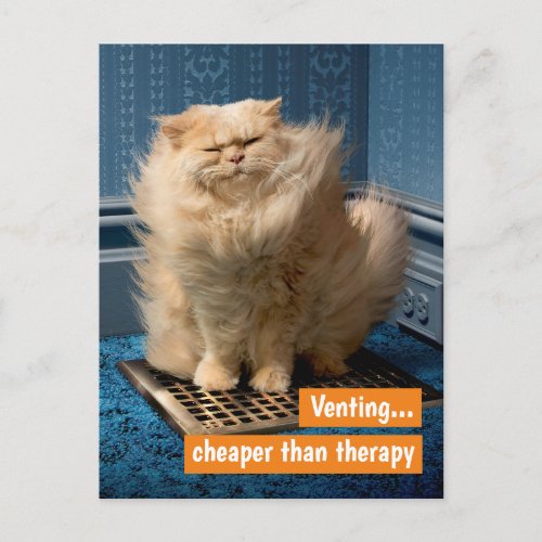 Cat Over Grate Invitation Postcard