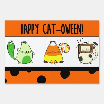 Cat-oween Halloween Yard Sign