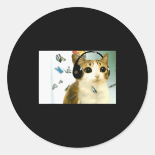 Cat Owl Funny Cursed Internet Trendy Meme Funny Me Classic Round Sticker