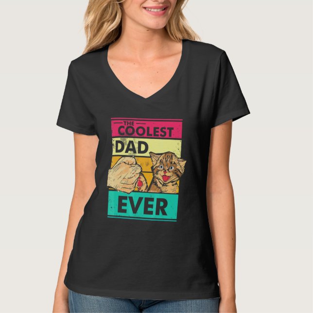 Cat Owner Cat Coolest Dad Ever T-Shirt (Front)