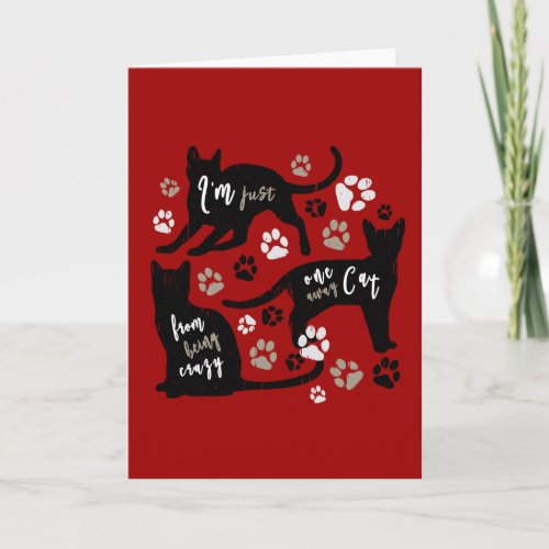 Cat Owner Gift Funny Kitty Paw Lover Graphic Art Card
