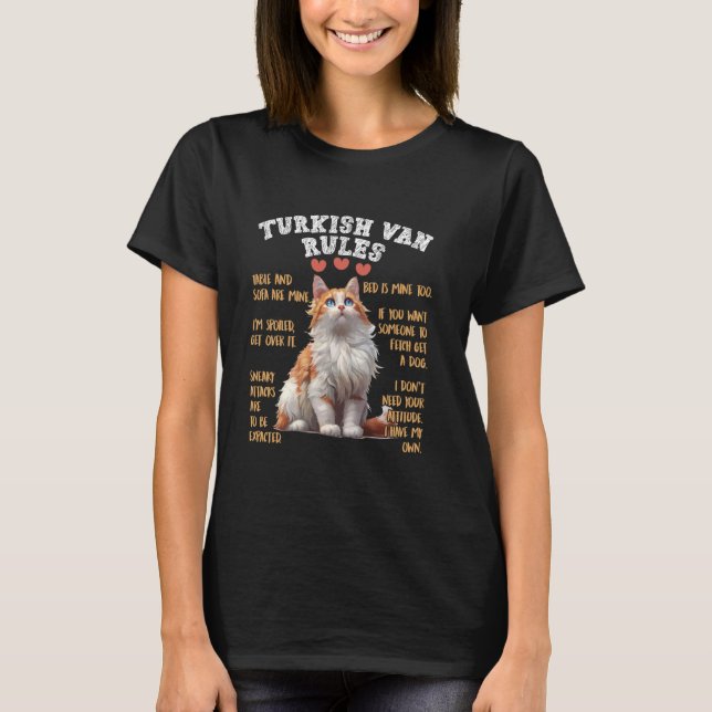 Cat Owners TURKISH VAN RULES Funny Turkish Van Dad T-Shirt (Front)