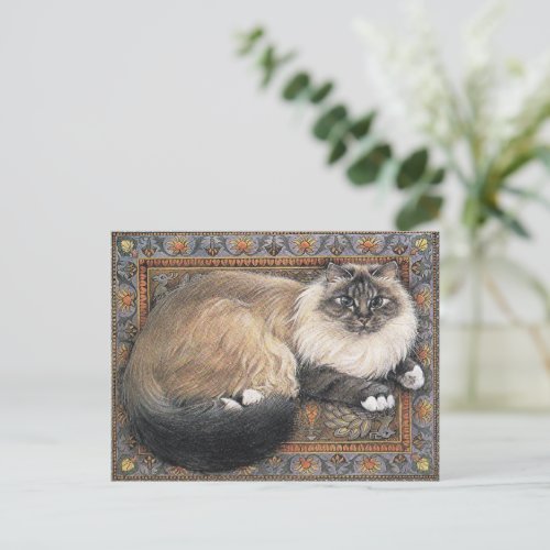 CAT PAINTED POSTCARD