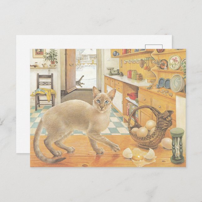 CAT PAINTED POSTCARD (Front/Back)