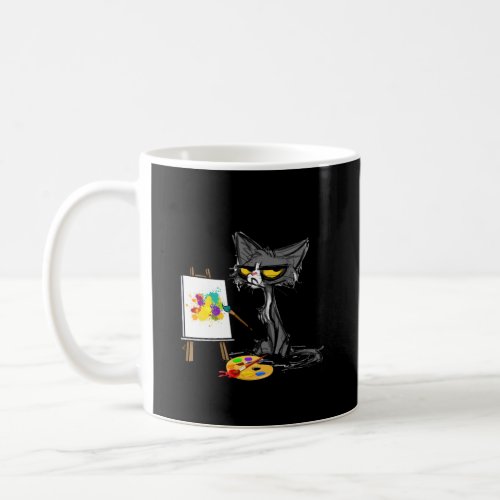 Cat Painting Because Murder Is Wrong Coffee Mug